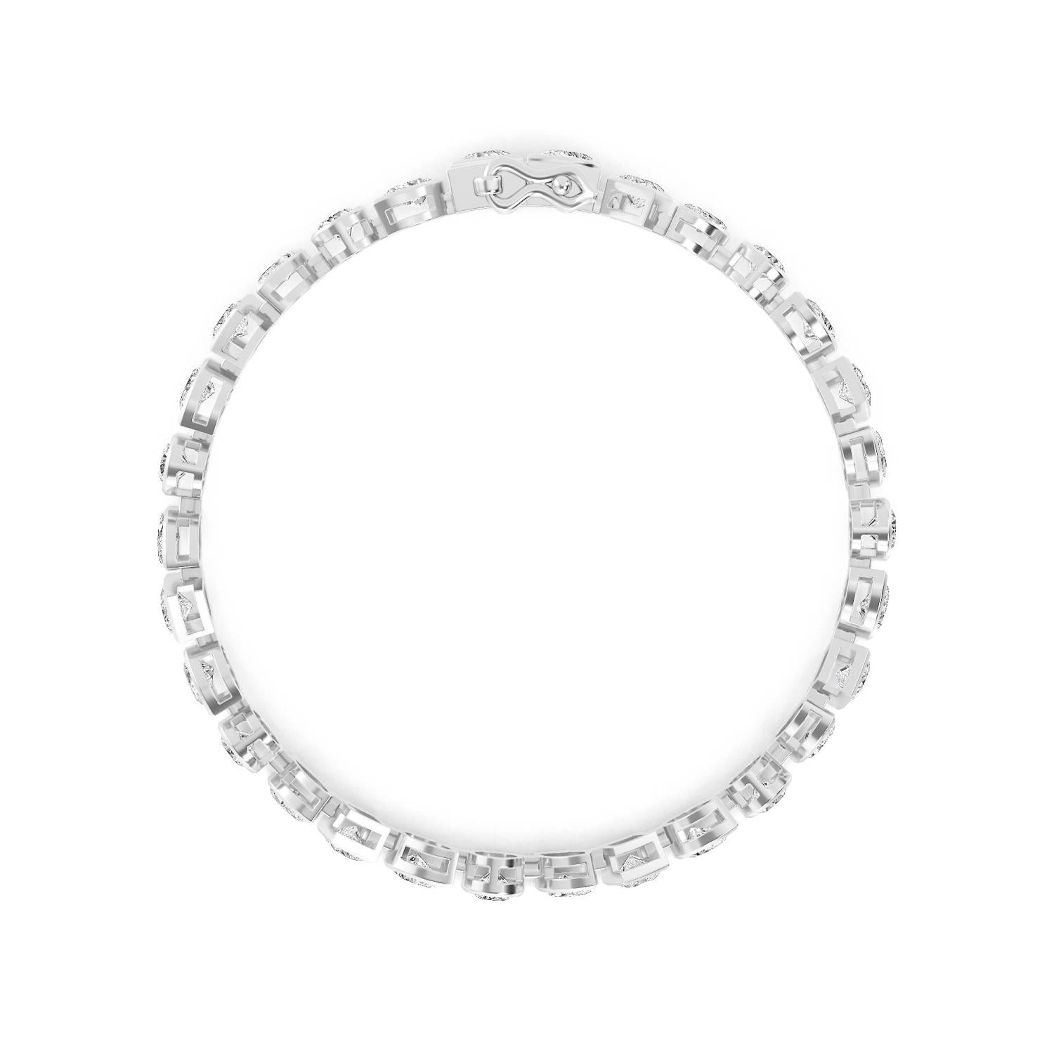 14K White Gold Lab Grown Diamond BRACELET 6.68 ctw SJBR20202MS-0.20CT-7IN