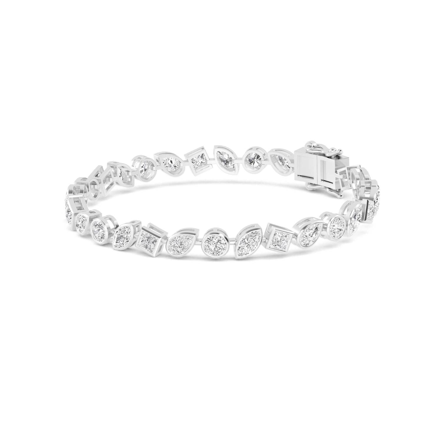 14K White Gold Lab Grown Diamond BRACELET 6.68 ctw SJBR20202MS-0.20CT-7IN