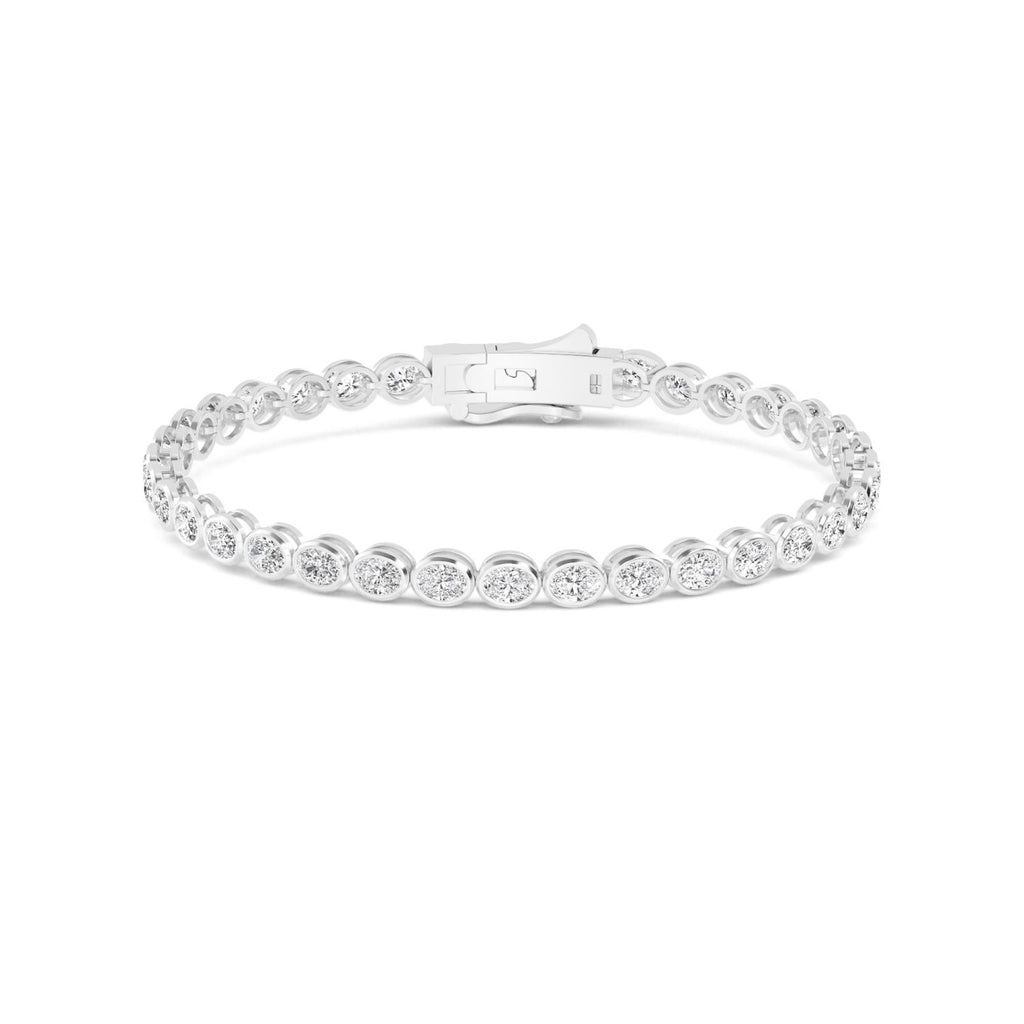 9K White Gold Lab Grown Diamond BRACELET 5.28 ctw SJBR20337OV-0.15PT-7IN