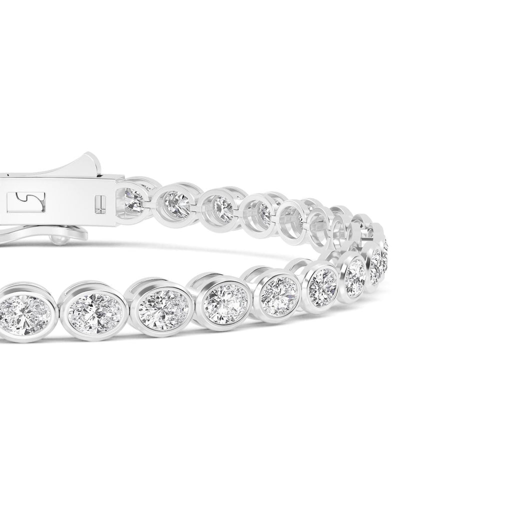 9K White Gold Lab Grown Diamond BRACELET 5.28 ctw SJBR20337OV-0.15PT-7IN