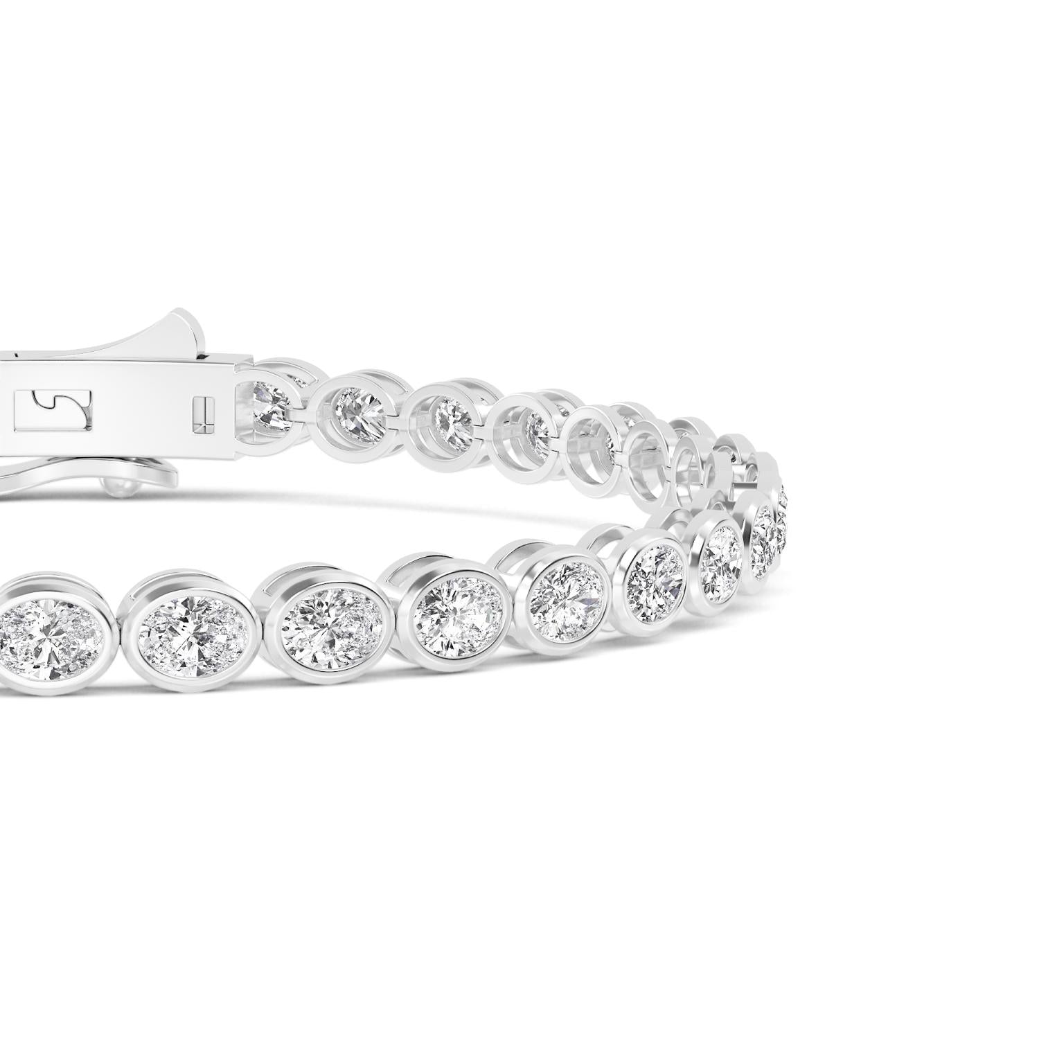 9K White Gold Lab Grown Diamond BRACELET 5.28 ctw SJBR20337OV-0.15PT-7IN