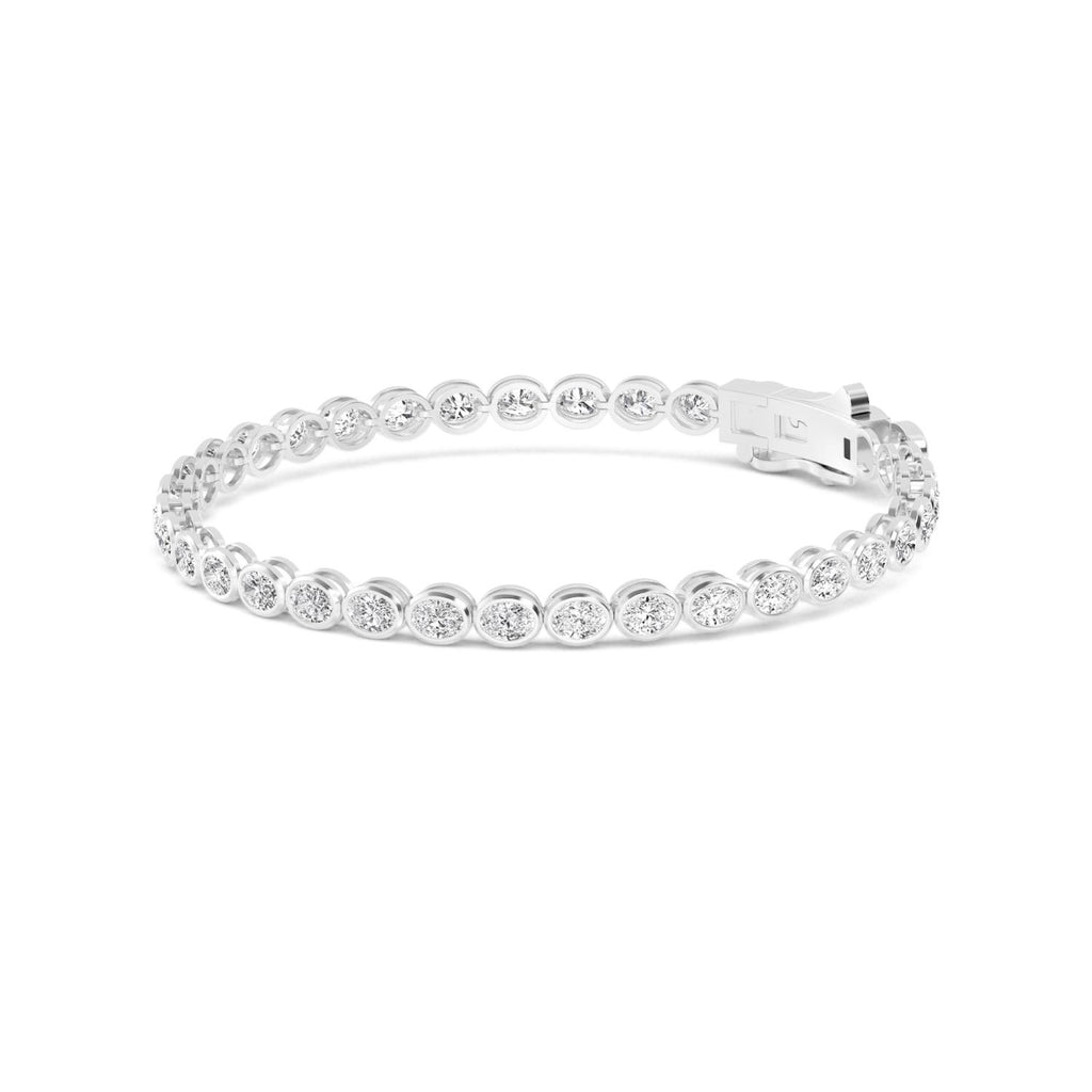 9K White Gold Lab Grown Diamond BRACELET 5.28 ctw SJBR20337OV-0.15PT-7IN