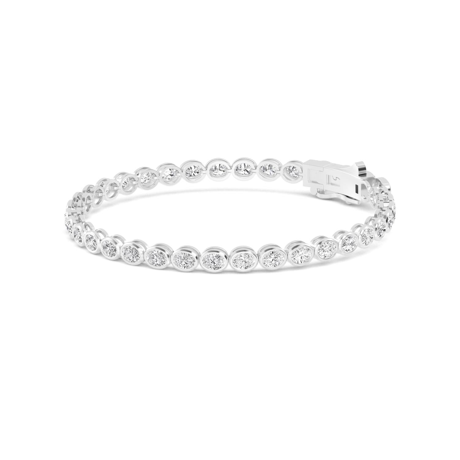 9K White Gold Lab Grown Diamond BRACELET 5.28 ctw SJBR20337OV-0.15PT-7IN