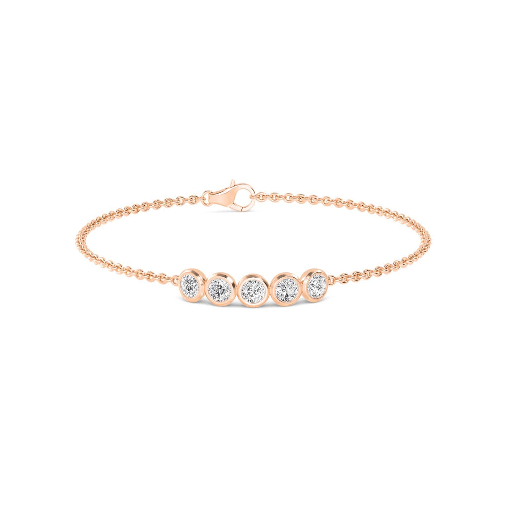 9K Rose Gold Lab Grown Diamond BRACELET 1.10 ctw SJBR20351-1.00CT