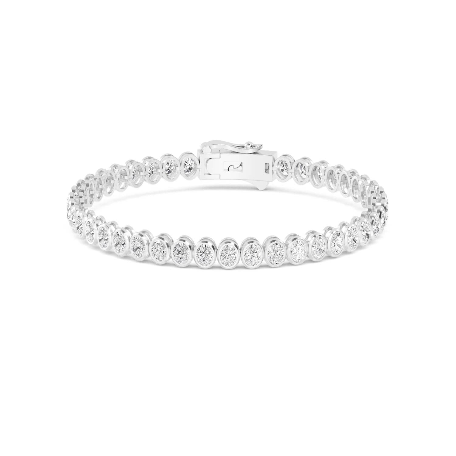 14K White Gold Lab Grown Diamond BRACELET 6.44 ctw SJBR20362OV-0.15PT-7IN