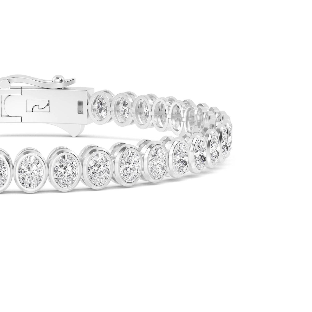 14K White Gold Lab Grown Diamond BRACELET 6.44 ctw SJBR20362OV-0.15PT-7IN