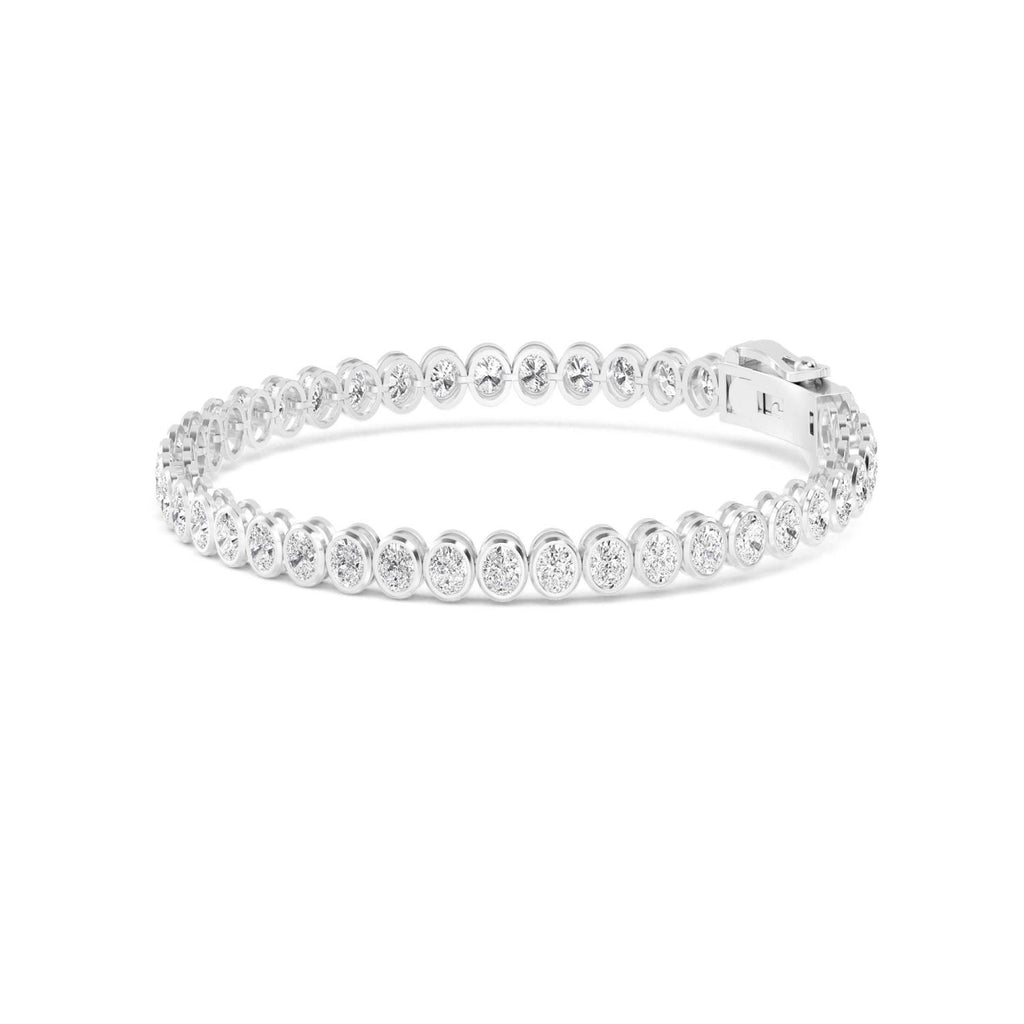 14K White Gold Lab Grown Diamond BRACELET 6.44 ctw SJBR20362OV-0.15PT-7IN