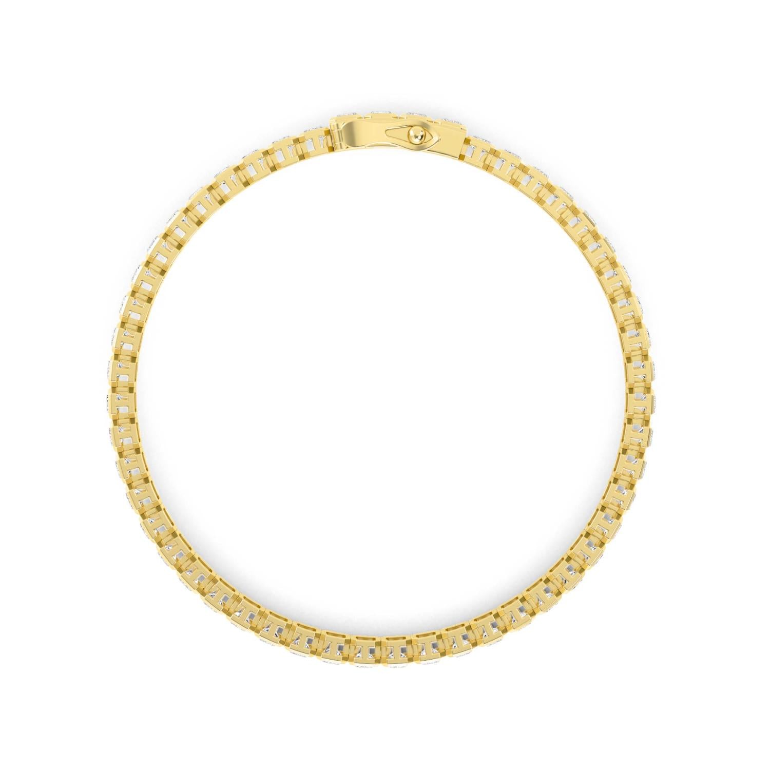 9K Yellow Gold Lab Grown Diamond BRACELET 5.49 ctw SJBR20362RDT-0.11PT-7IN