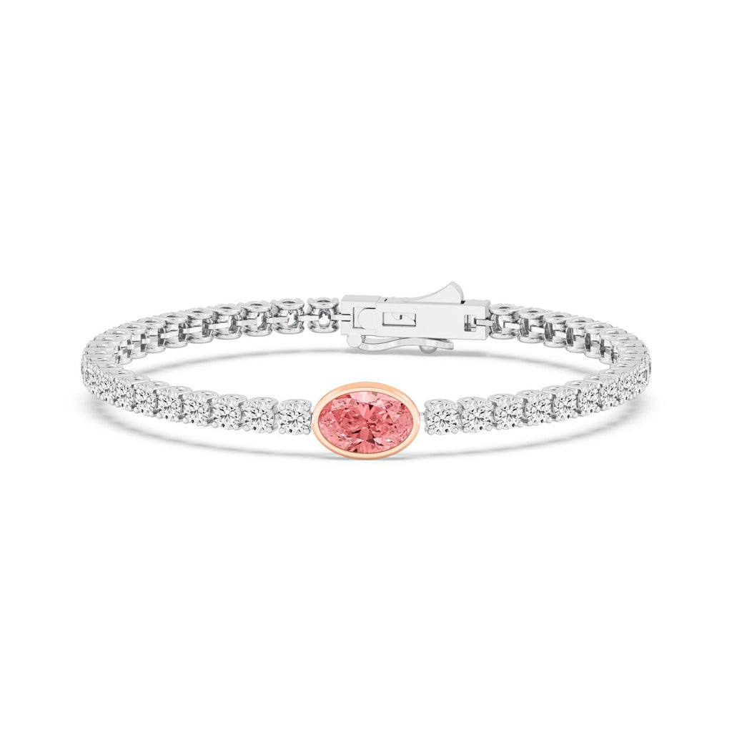 9K Rose & White Gold Lab Grown Diamond BRACELET 9.41 ctw SJBR20375OV-2.25CT-7IN