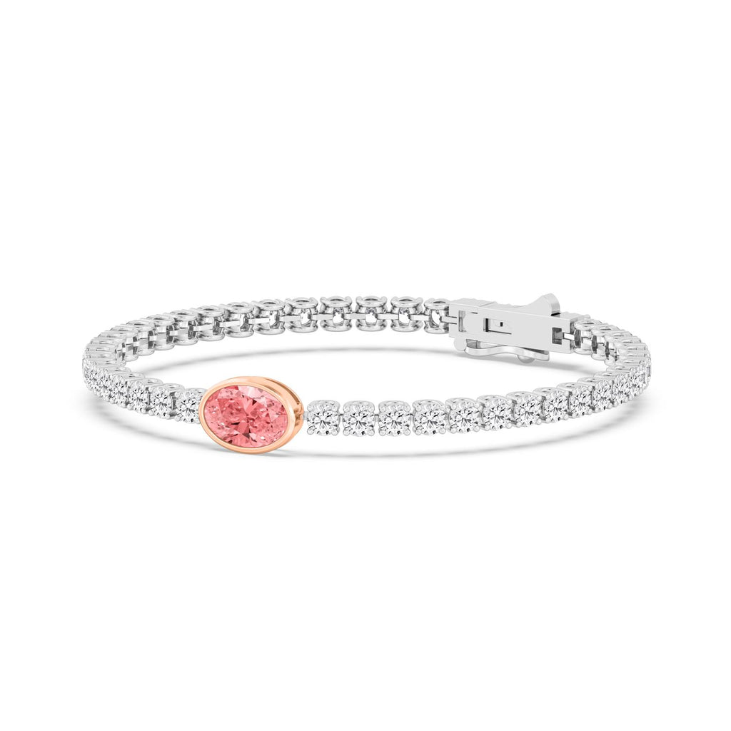 9K Rose & White Gold Lab Grown Diamond BRACELET 9.41 ctw SJBR20375OV-2.25CT-7IN