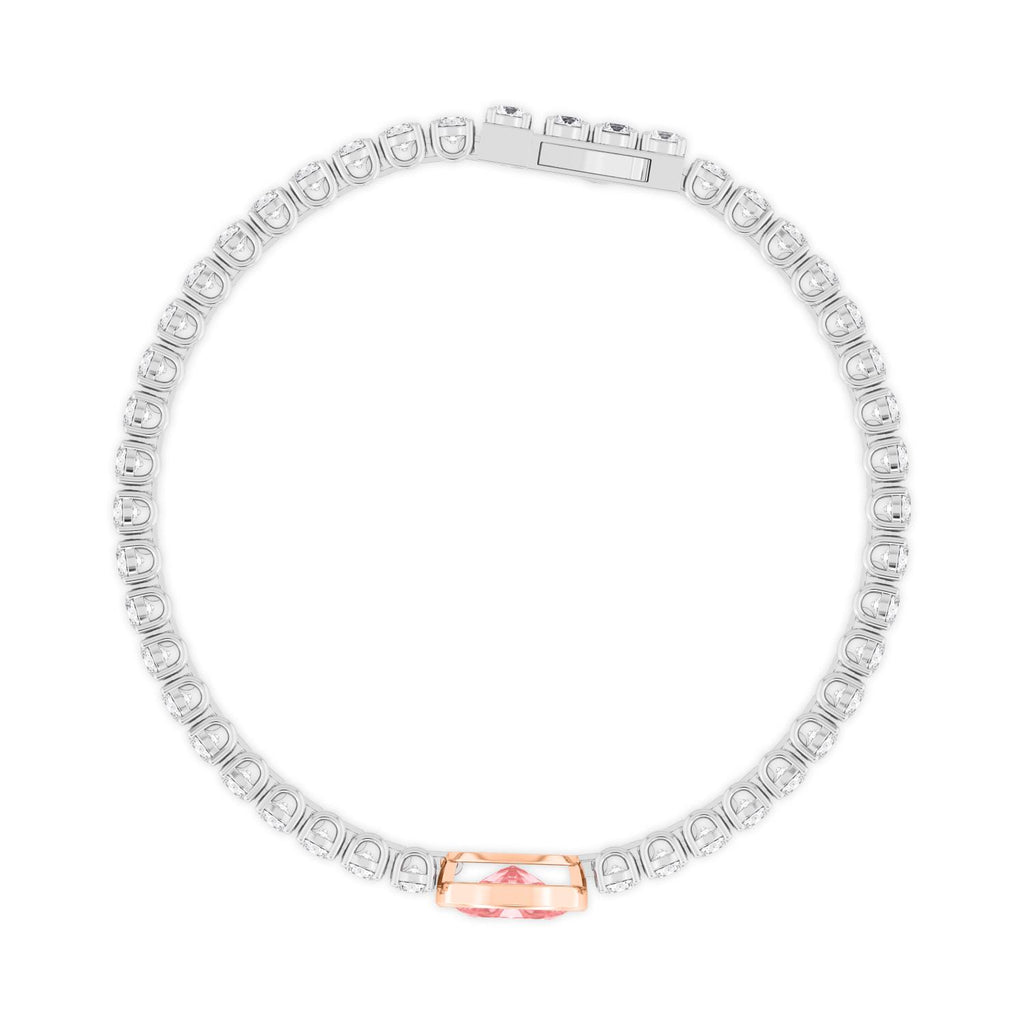 9K Rose & White Gold Lab Grown Diamond BRACELET 9.41 ctw SJBR20375OV-2.25CT-7IN