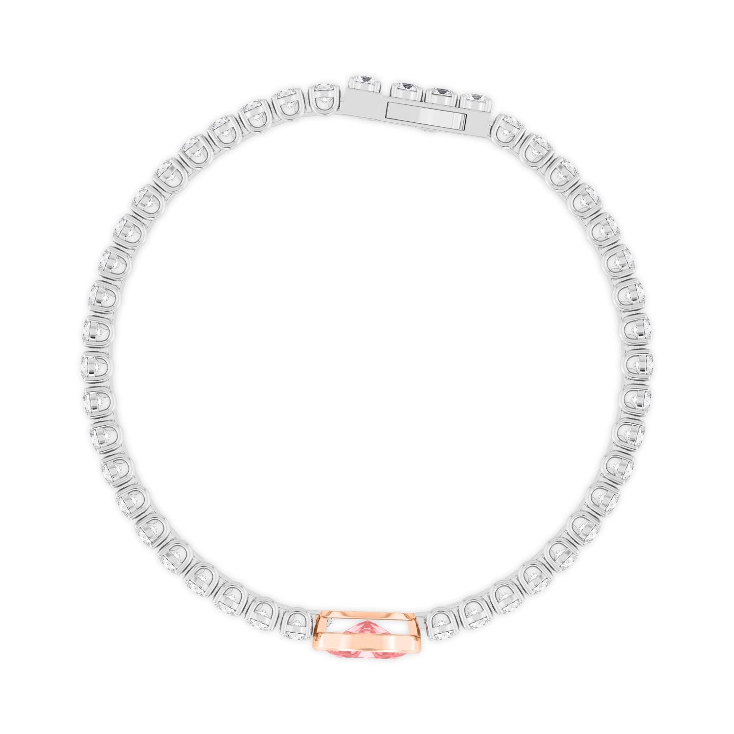 9K Rose & White Gold Lab Grown Diamond BRACELET 9.41 ctw SJBR20375OV-2.25CT-7IN