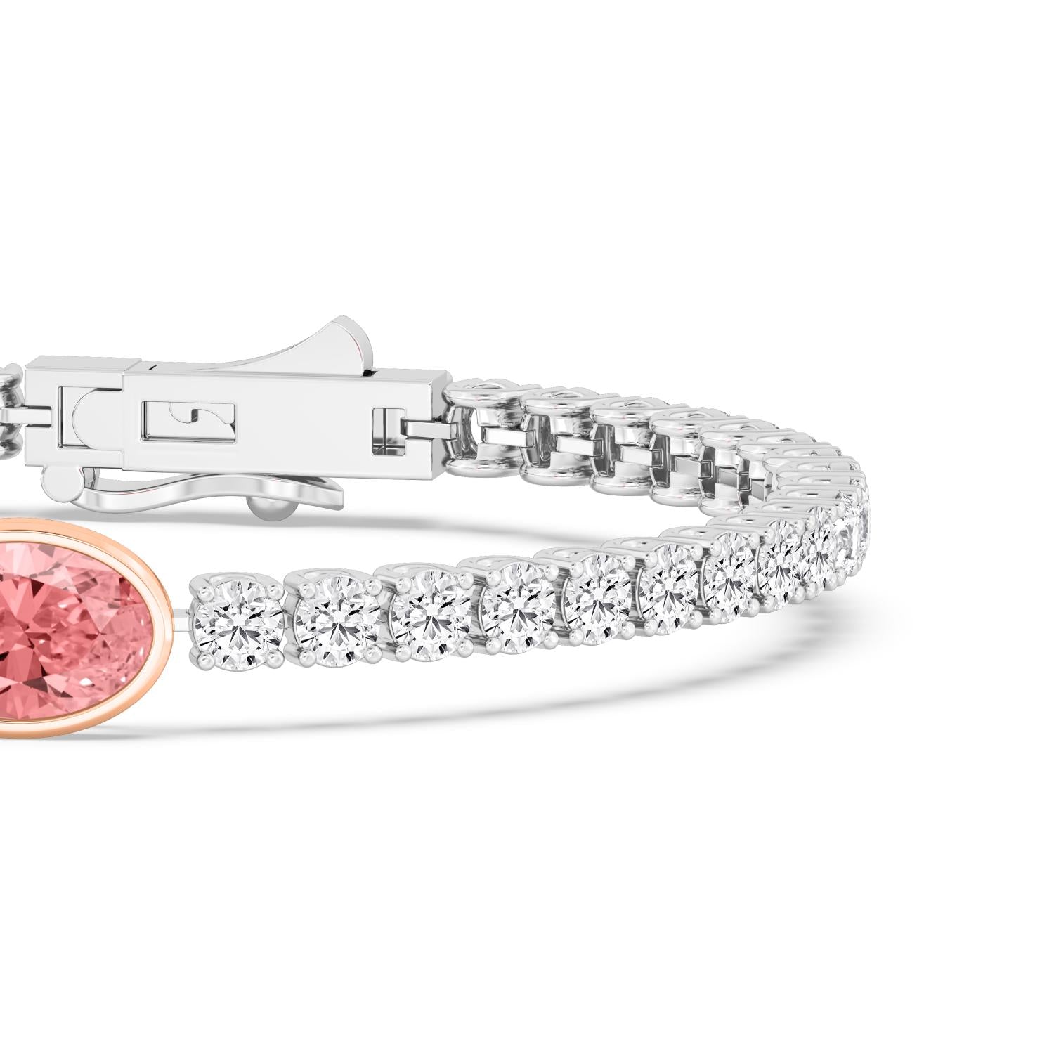 9K Rose & White Gold Lab Grown Diamond BRACELET 9.41 ctw SJBR20375OV-2.25CT-7IN