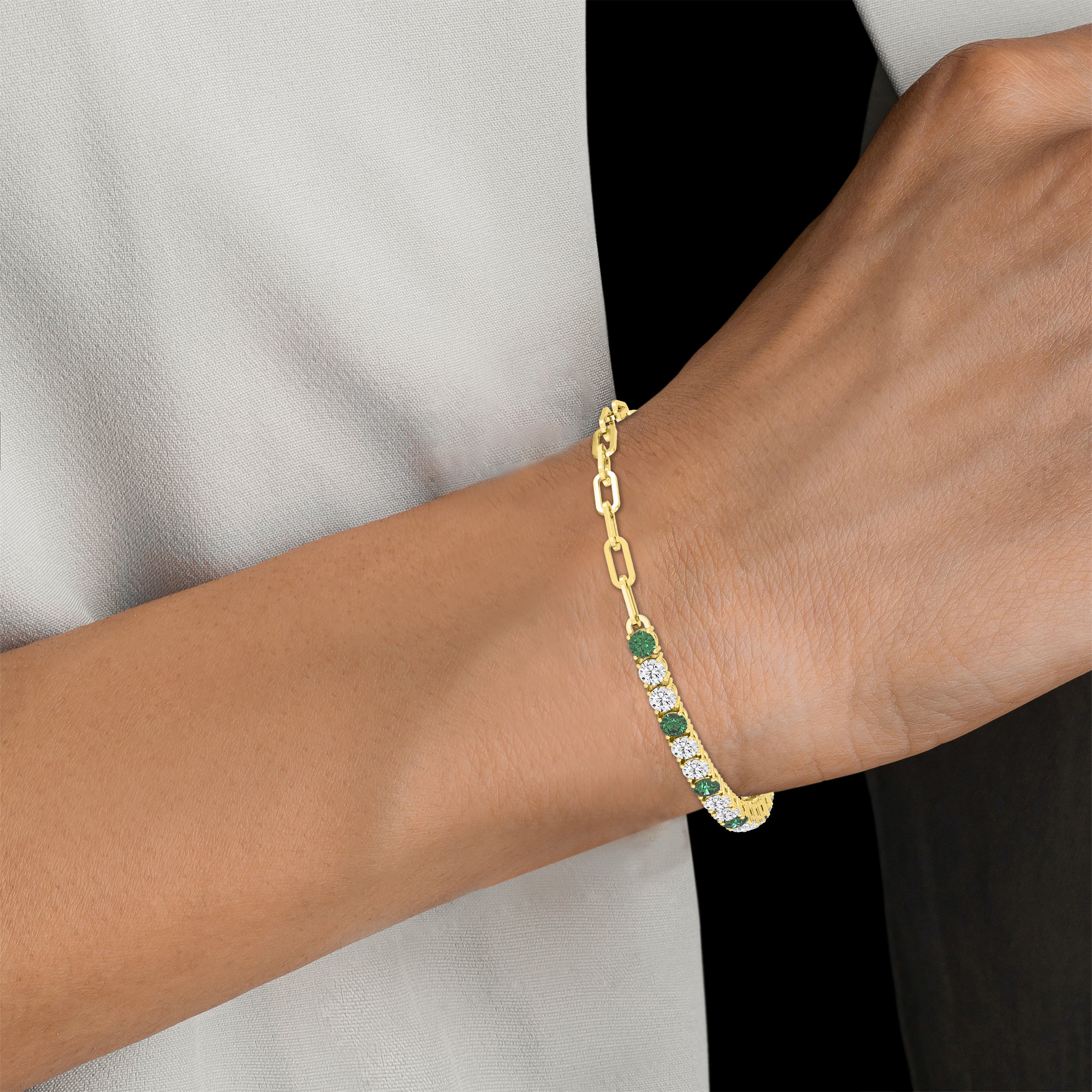 18K Yellow Gold Lab Grown Diamond Bracelet 4.43 ctw SJBR20463-4.63CT-7IN