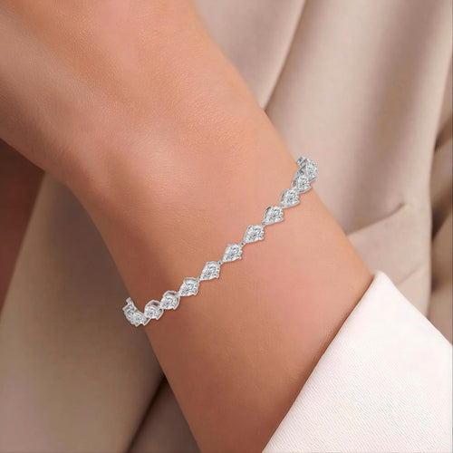 10K White Gold Lab Grown Diamond BRACELET 7.65 ctw SJBR20464SPE-0.30PT-7IN