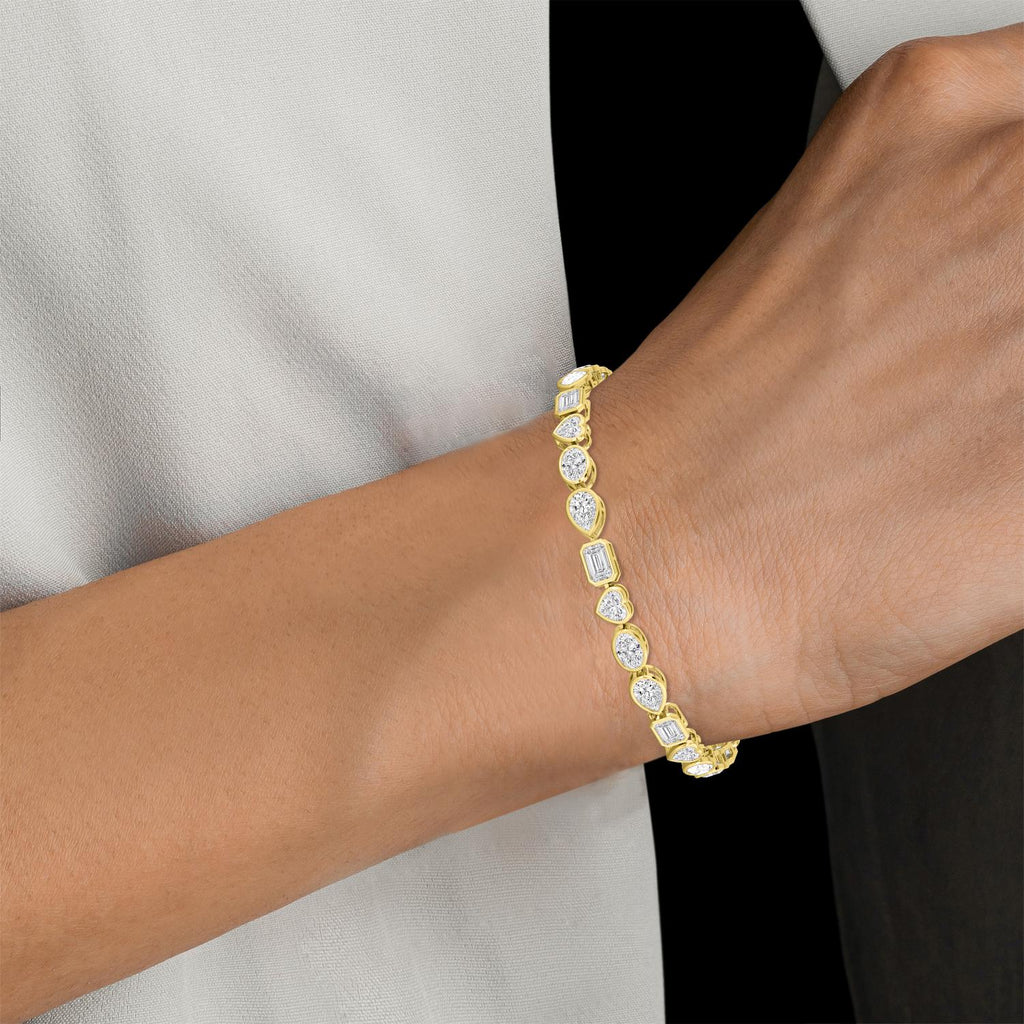 9K Yellow Gold Lab Grown Diamond BRACELET 10.46 ctw SJBR20479MS-10.25CT-7IN