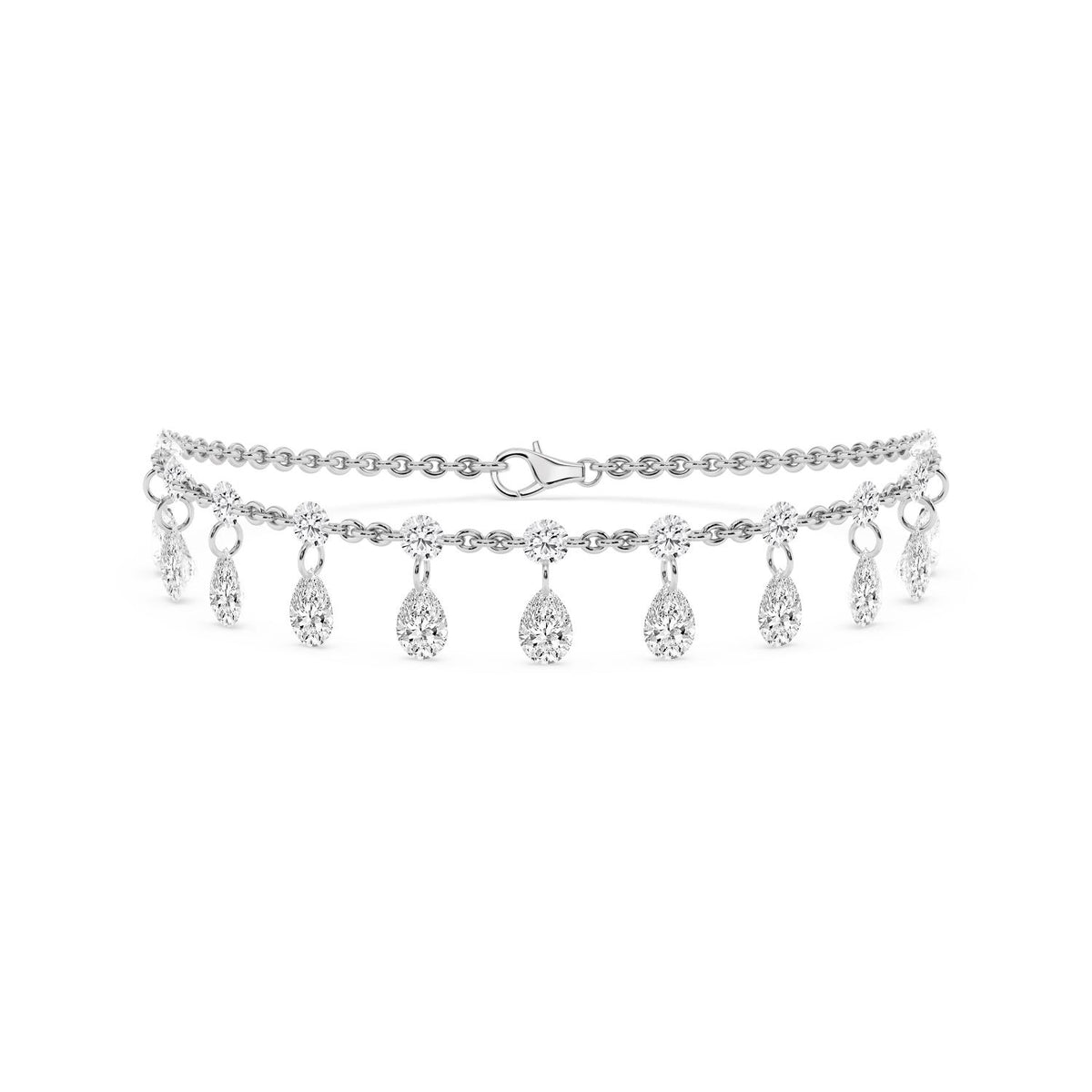 14K White Gold Lab Grown Diamond BRACELET 5.79 ctw SJBR20626-5.83CT-7IN