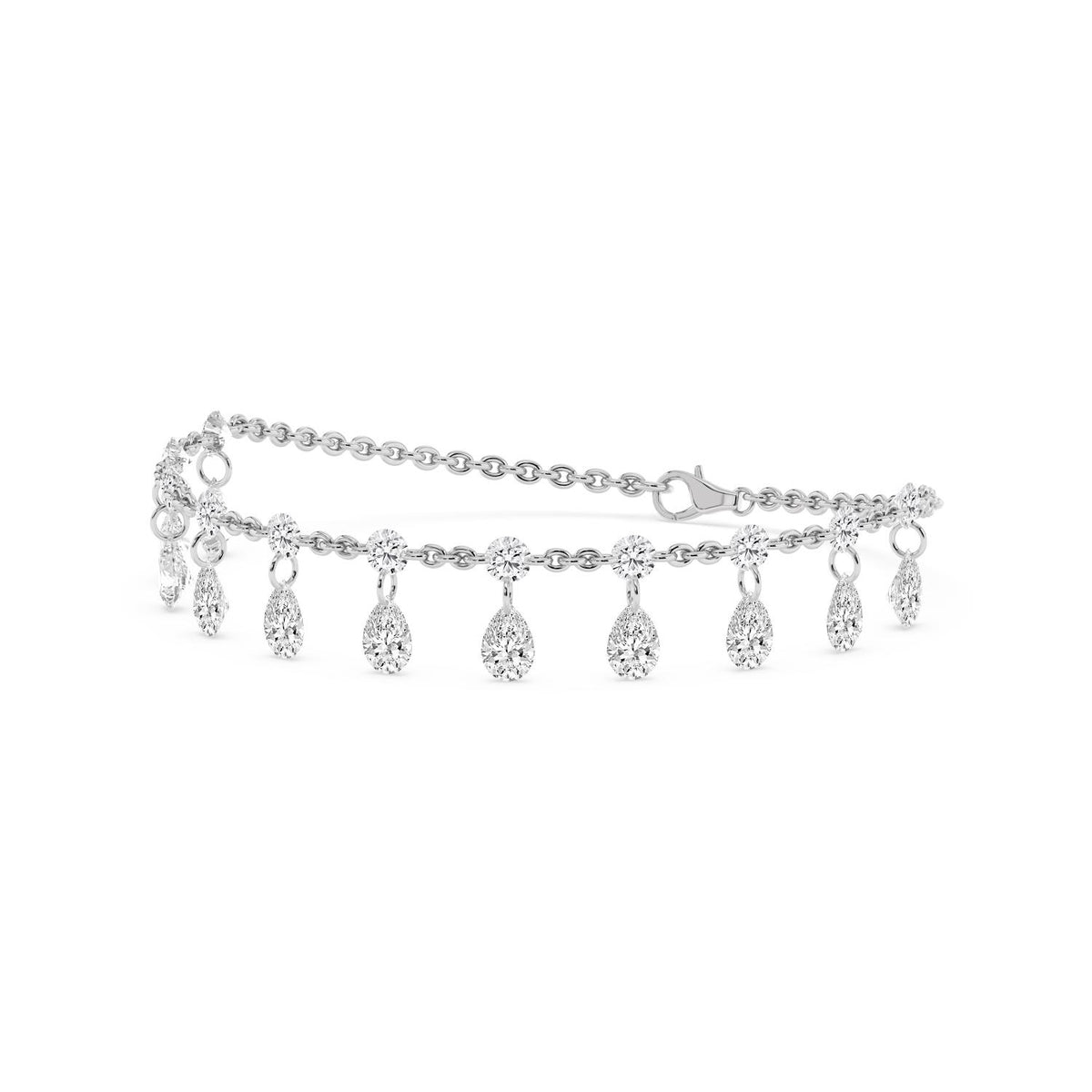 14K White Gold Lab Grown Diamond BRACELET 5.79 ctw SJBR20626-5.83CT-7IN