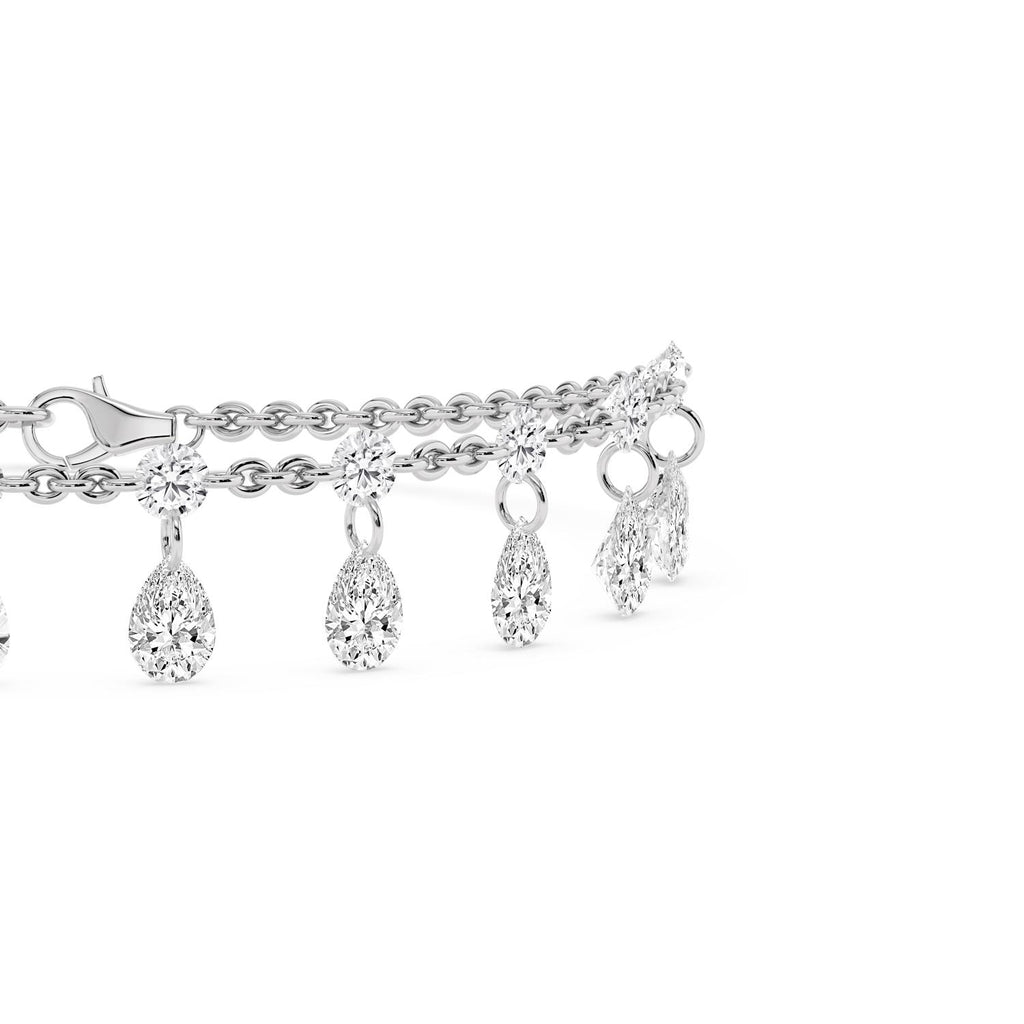 14K White Gold Lab Grown Diamond BRACELET 5.79 ctw SJBR20626-5.83CT-7IN