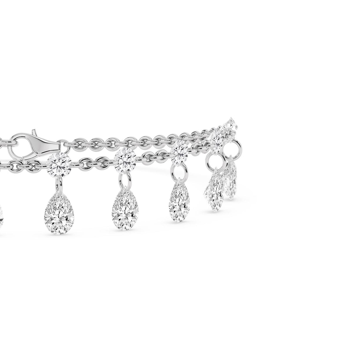 14K White Gold Lab Grown Diamond BRACELET 5.79 ctw SJBR20626-5.83CT-7IN