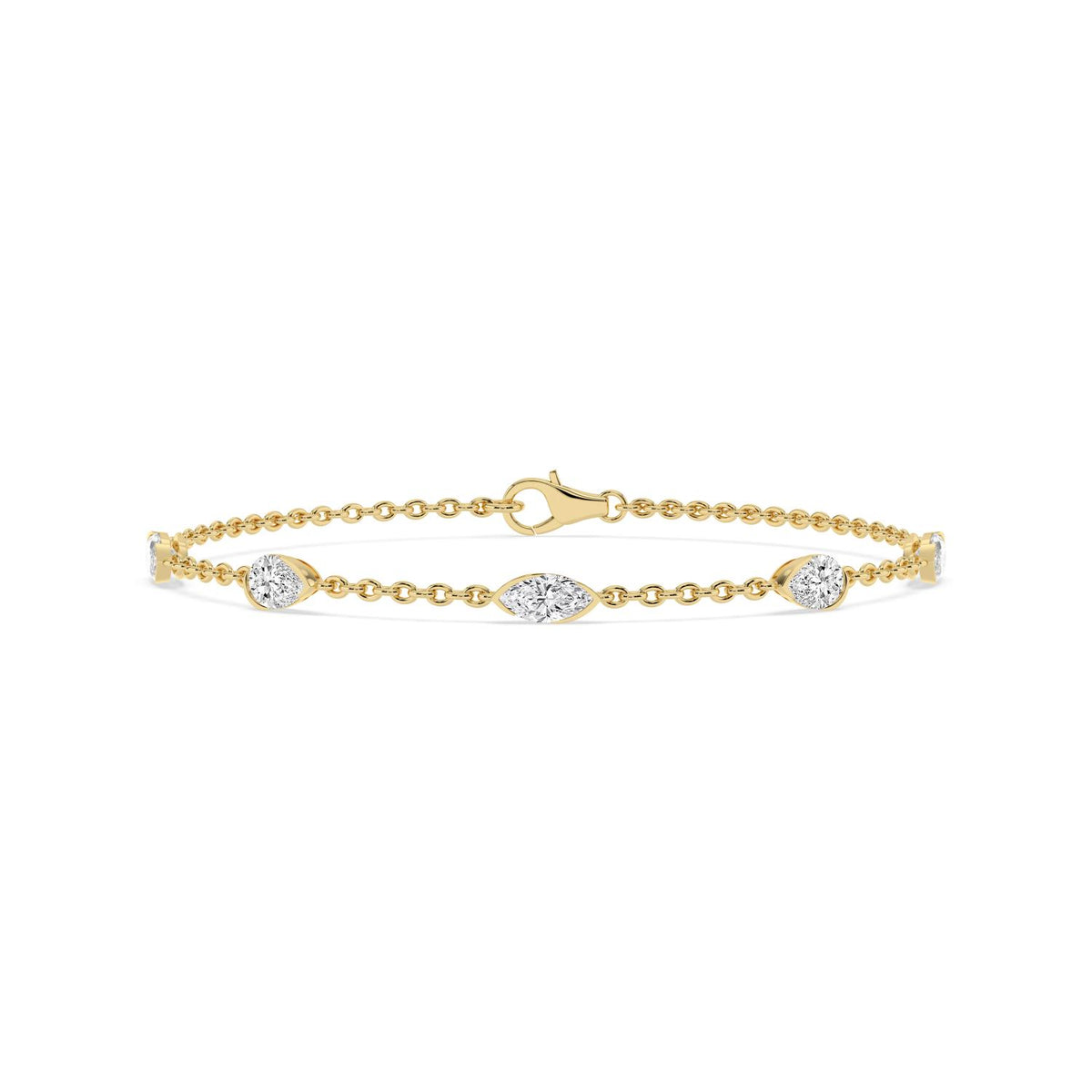 9K Yellow Gold Lab Grown Diamond BRACELET 1.81 ctw SJBR20649MQPE-1.83CT