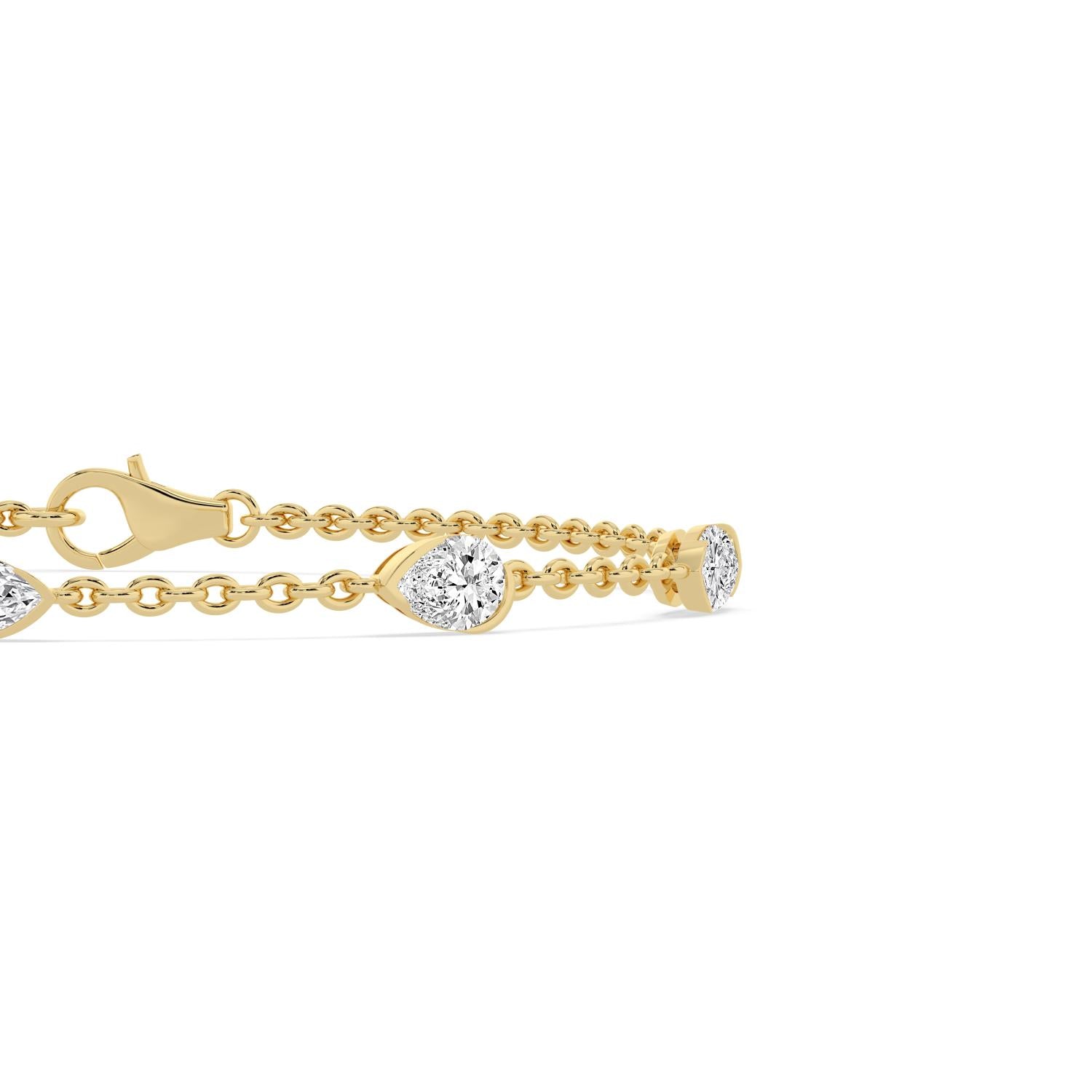 9K Yellow Gold Lab Grown Diamond BRACELET 1.81 ctw SJBR20649MQPE-1.83CT