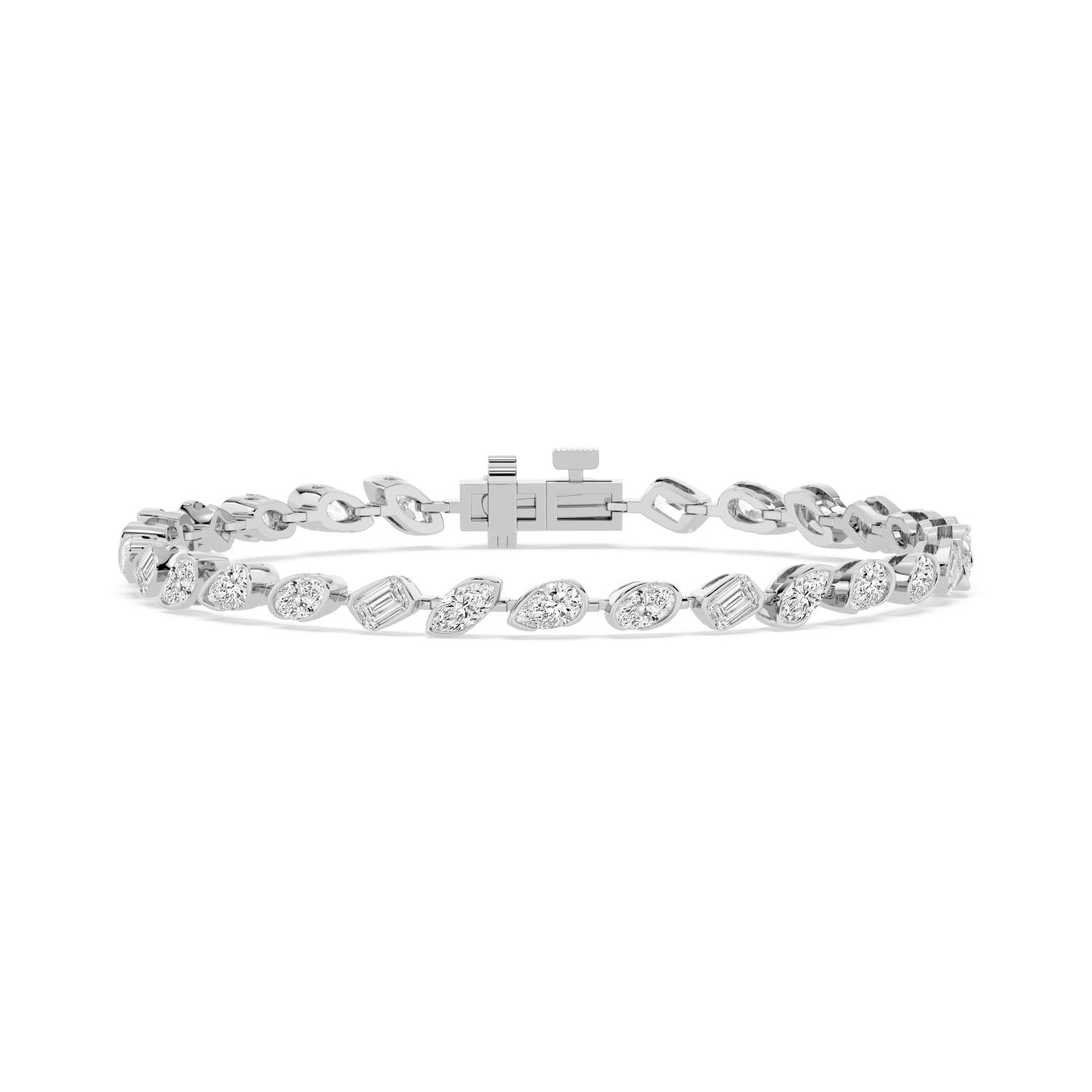 9K White Gold Lab Grown Diamond BRACELET 6.49 ctw SJBR20651MS-0.20PT-7IN