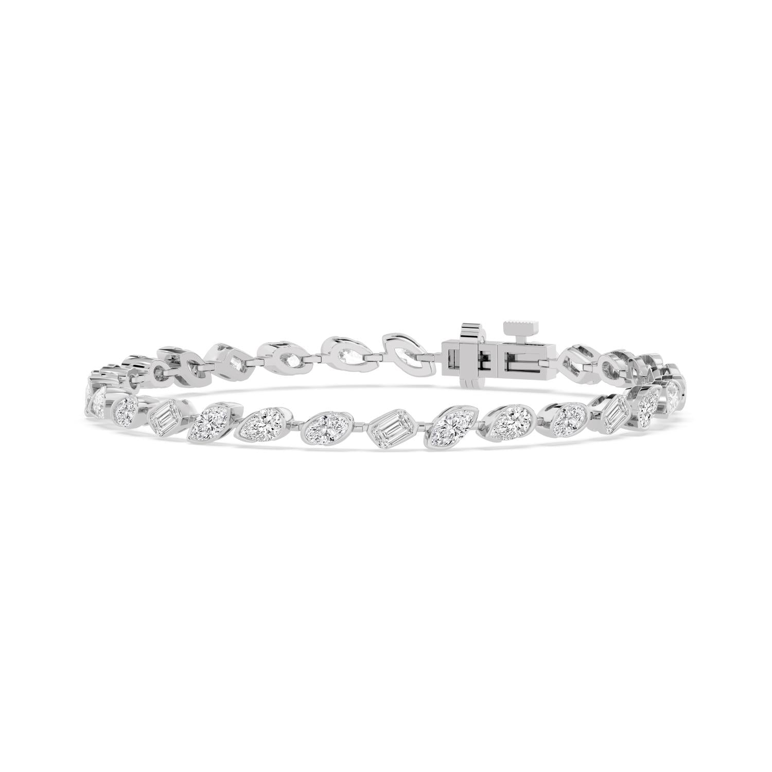 9K White Gold Lab Grown Diamond BRACELET 6.49 ctw SJBR20651MS-0.20PT-7IN