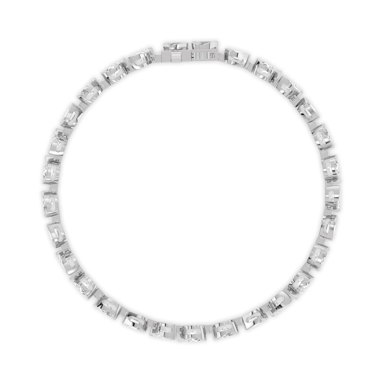 9K White Gold Lab Grown Diamond BRACELET 6.49 ctw SJBR20651MS-0.20PT-7IN