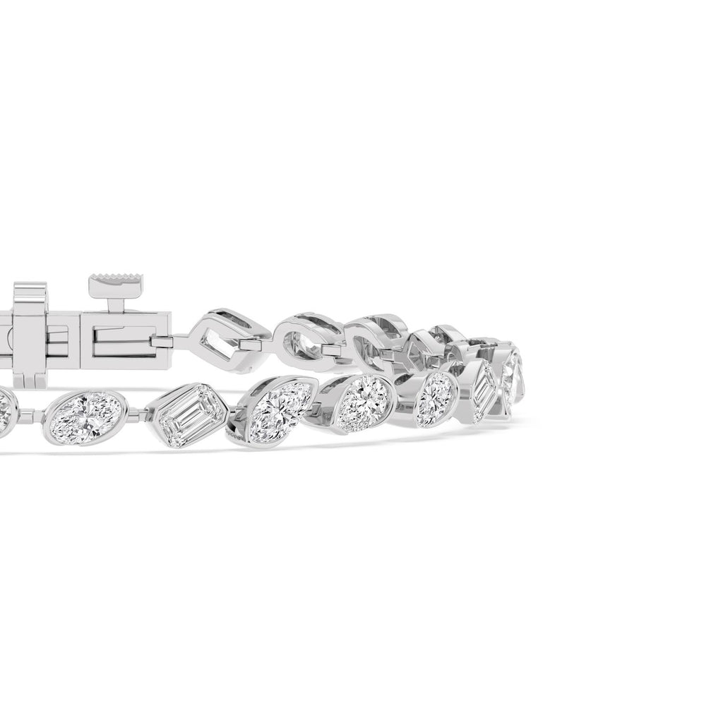9K White Gold Lab Grown Diamond BRACELET 6.49 ctw SJBR20651MS-0.20PT-7IN