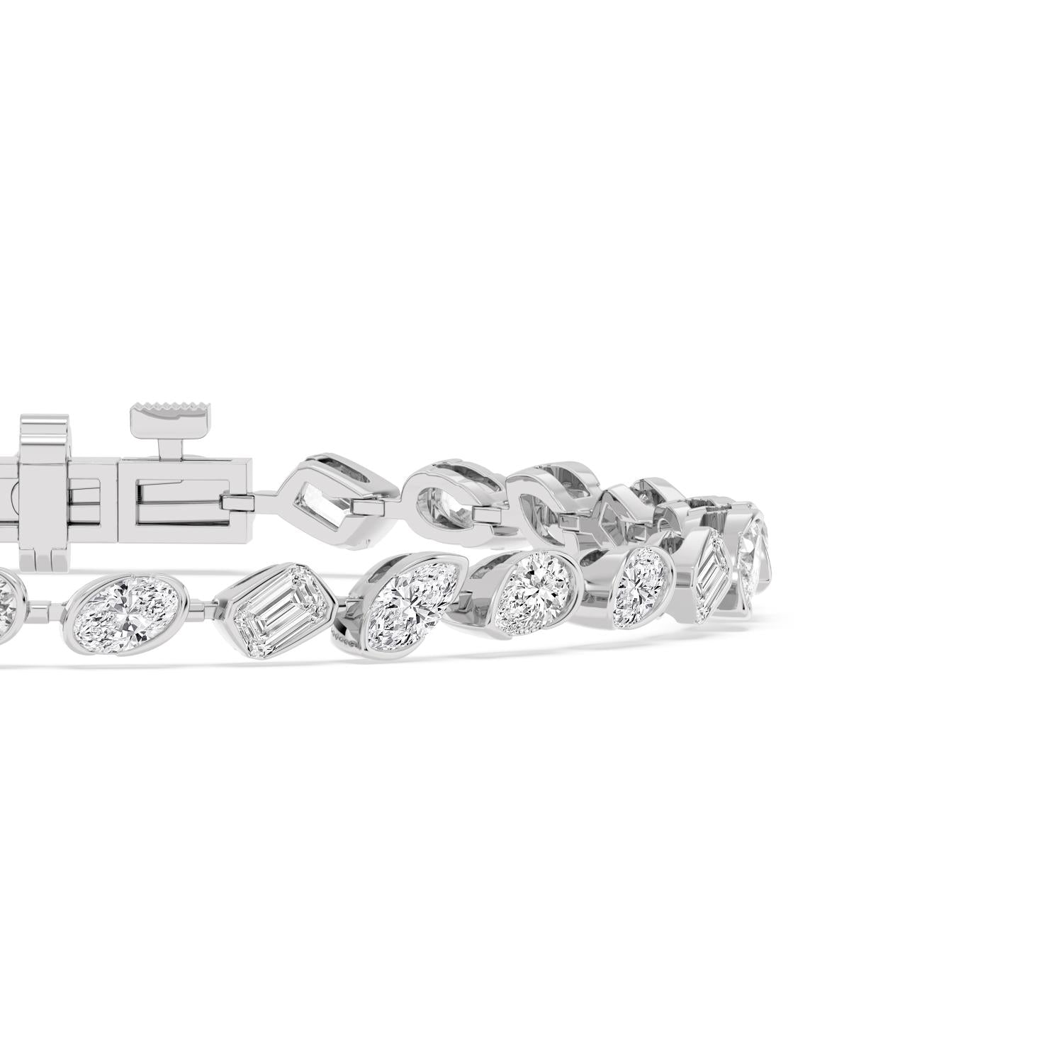 9K White Gold Lab Grown Diamond BRACELET 6.49 ctw SJBR20651MS-0.20PT-7IN