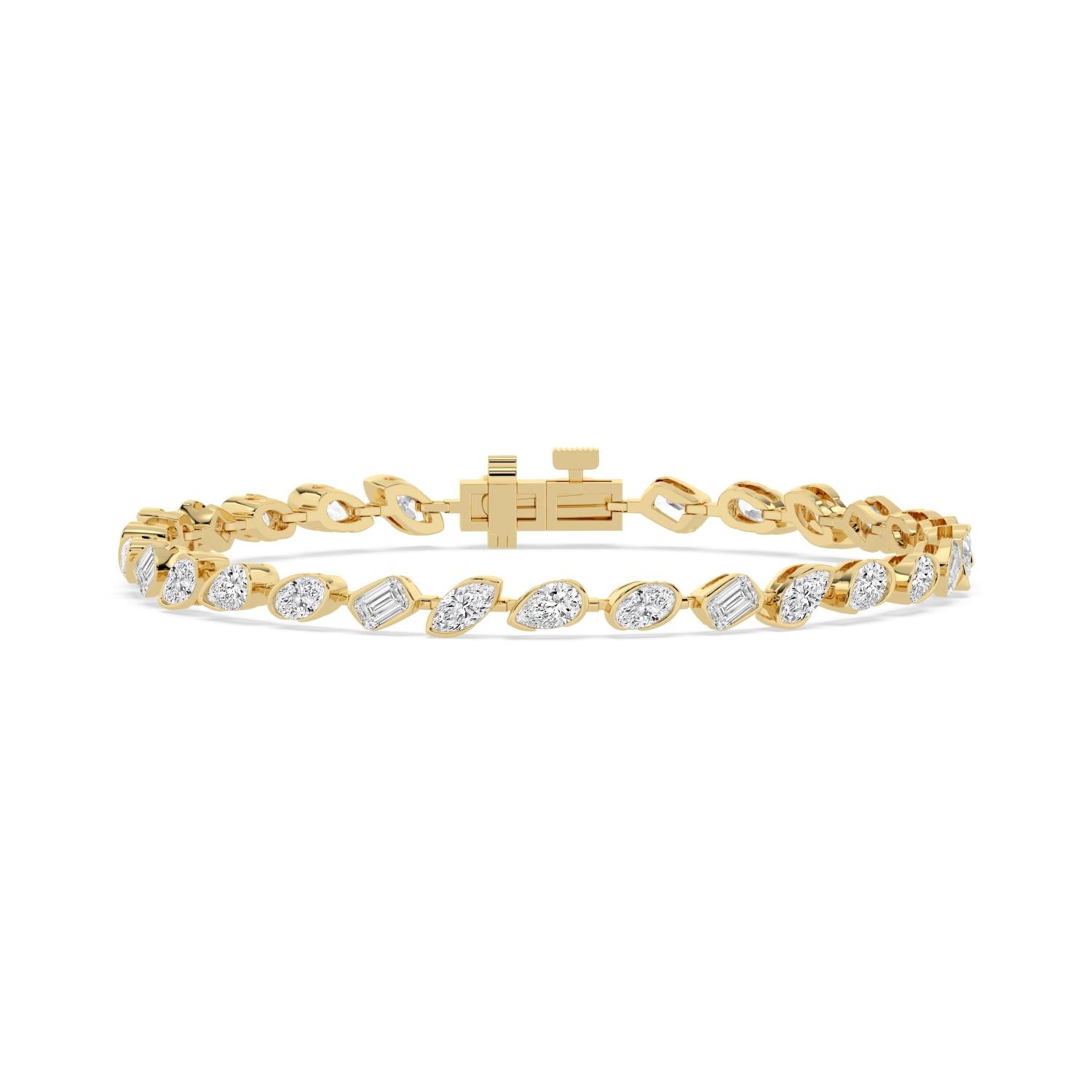 10K Yellow Gold Lab Grown Diamond BRACELET 6.49 ctw SJBR20651MS-0.20PT-7IN