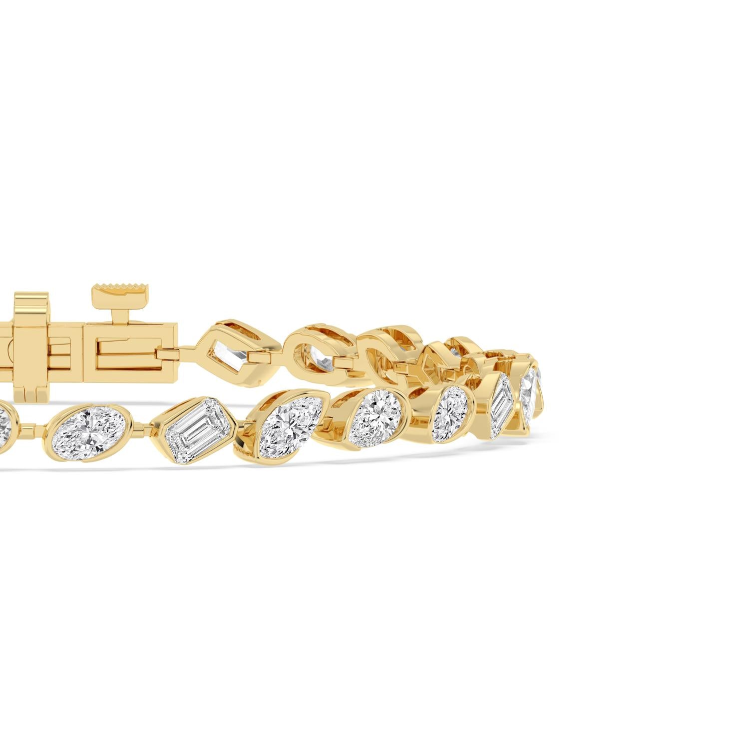 10K Yellow Gold Lab Grown Diamond BRACELET 6.49 ctw SJBR20651MS-0.20PT-7IN