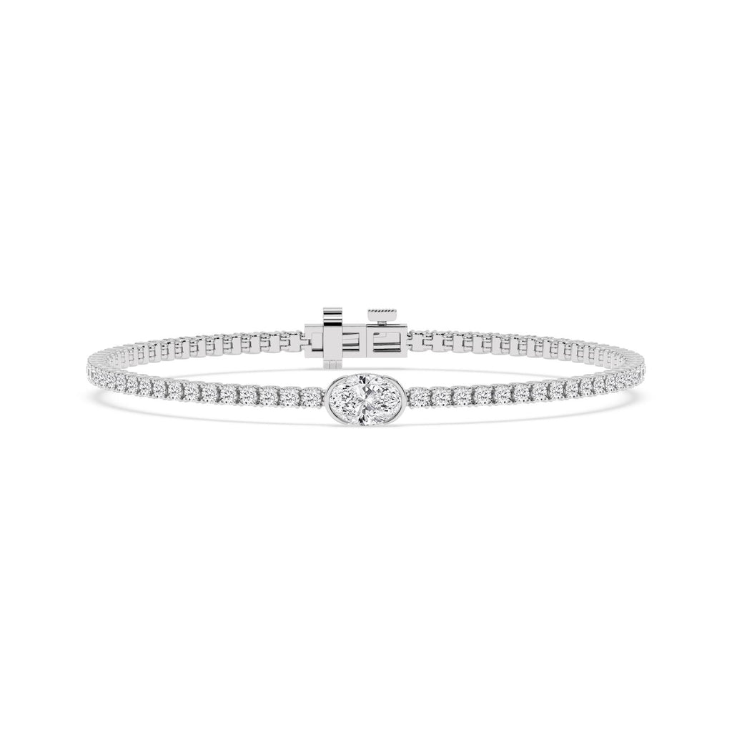 9K White Gold Lab Grown Diamond BRACELET 4.81 ctw SJBR20654-5.00CT-7IN