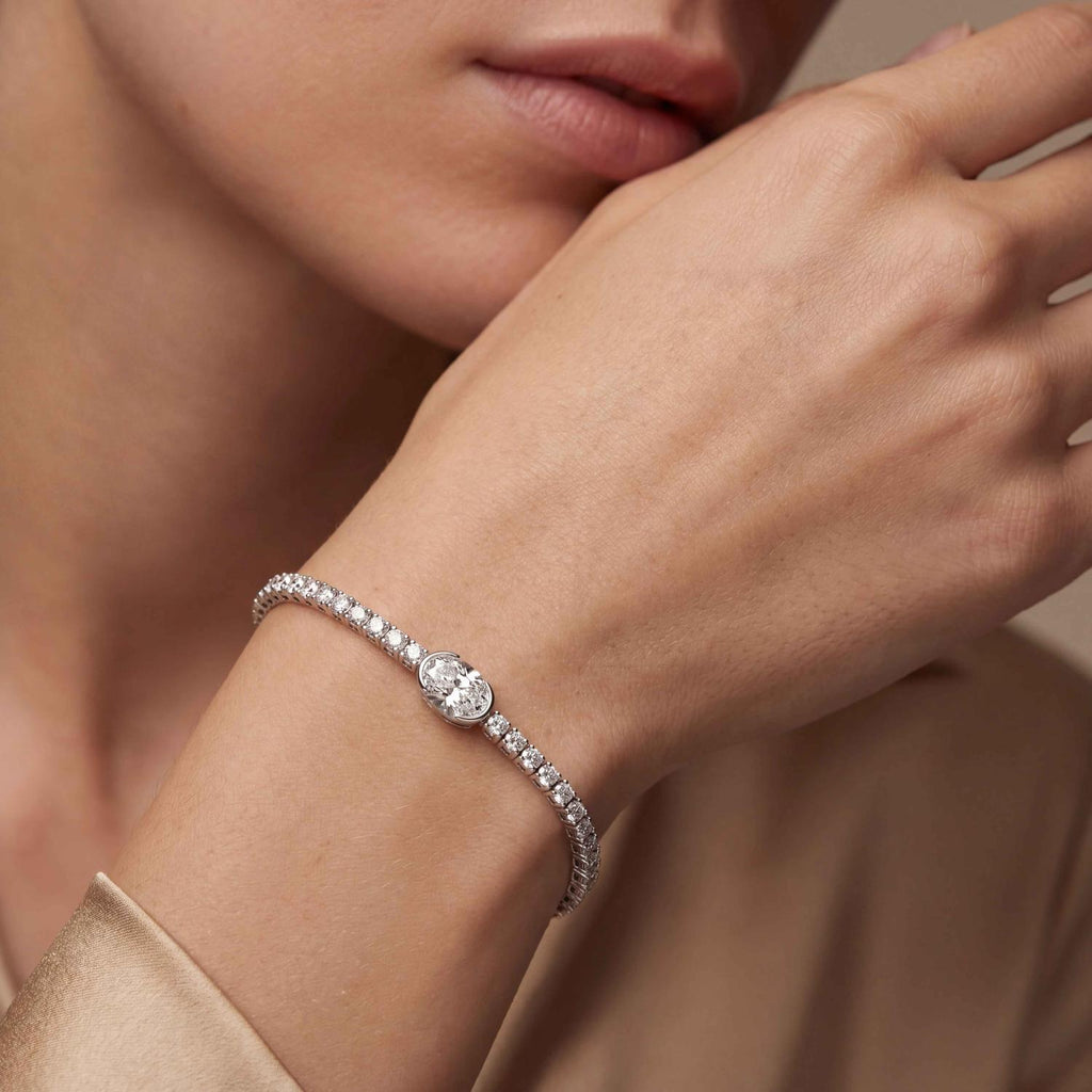 9K White Gold Lab Grown Diamond BRACELET 4.81 ctw SJBR20654-5.00CT-7IN