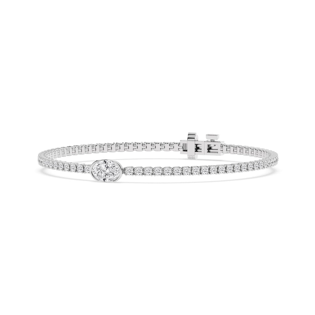 9K White Gold Lab Grown Diamond BRACELET 4.81 ctw SJBR20654-5.00CT-7IN