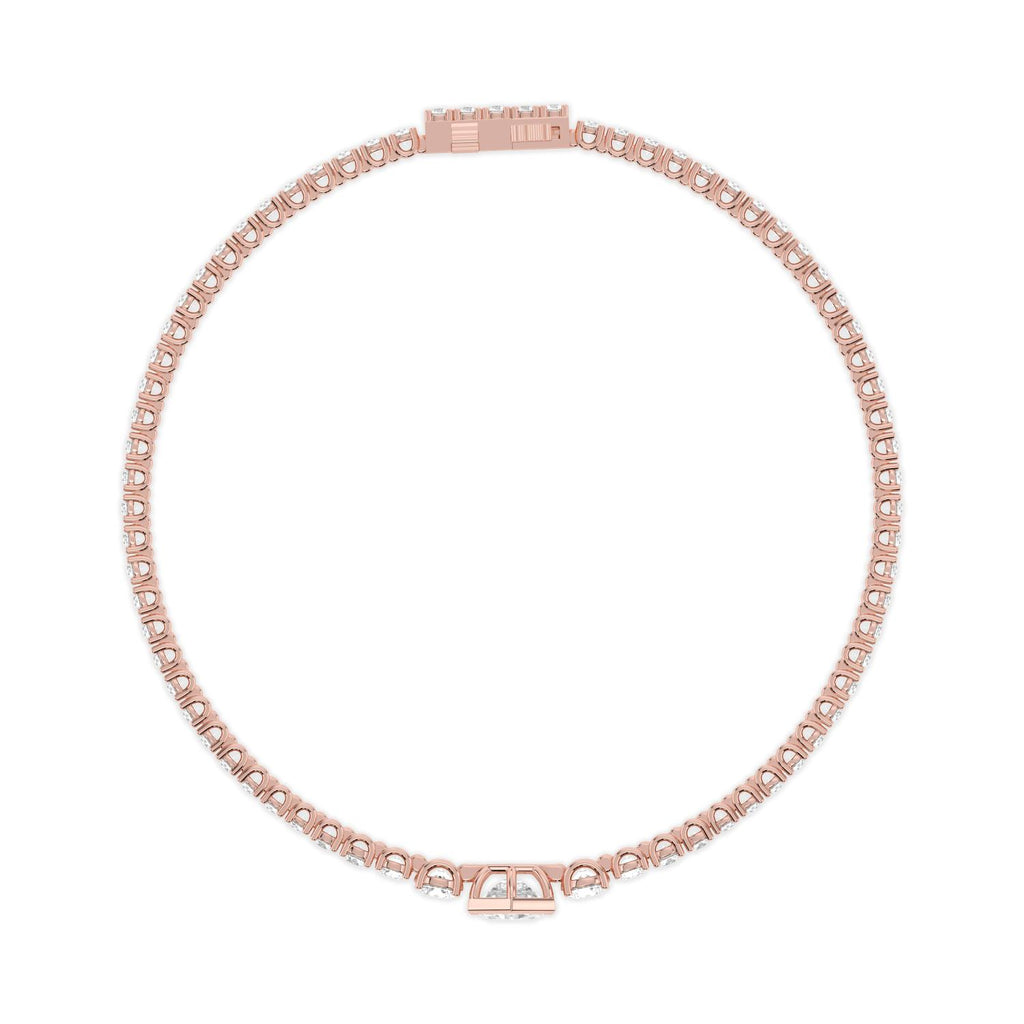 9K Rose Gold Lab Grown Diamond BRACELET 5.12 ctw SJBR20656-5.38CT-7IN