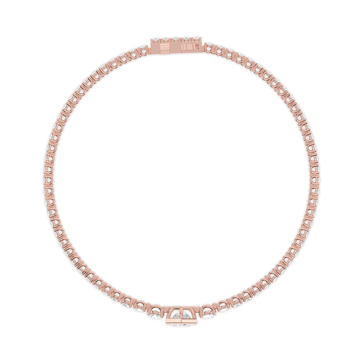 9K Rose Gold Lab Grown Diamond BRACELET 5.12 ctw SJBR20656-5.38CT-7IN