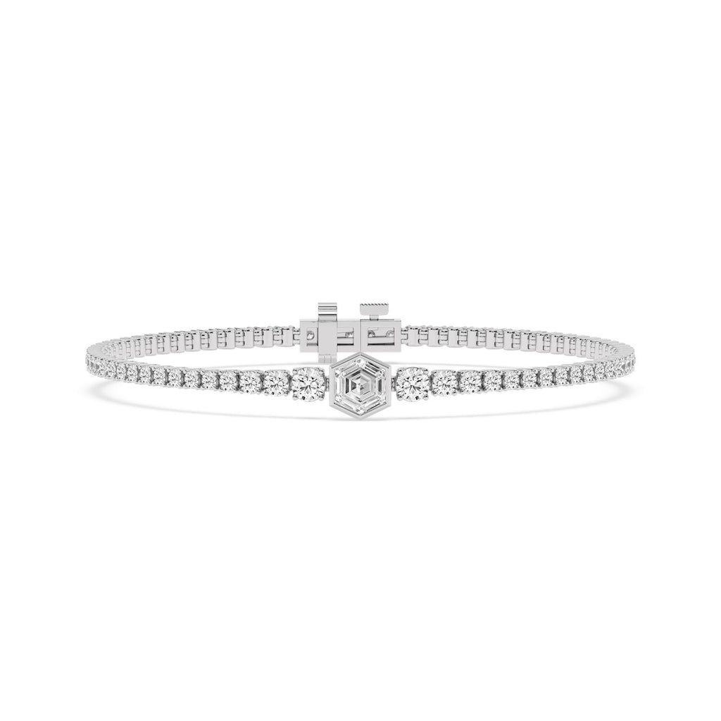 9K White Gold Lab Grown Diamond BRACELET 5.12 ctw SJBR20656-5.38CT-7IN