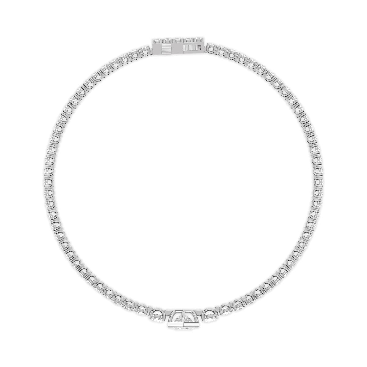 9K White Gold Lab Grown Diamond BRACELET 5.12 ctw SJBR20656-5.38CT-7IN