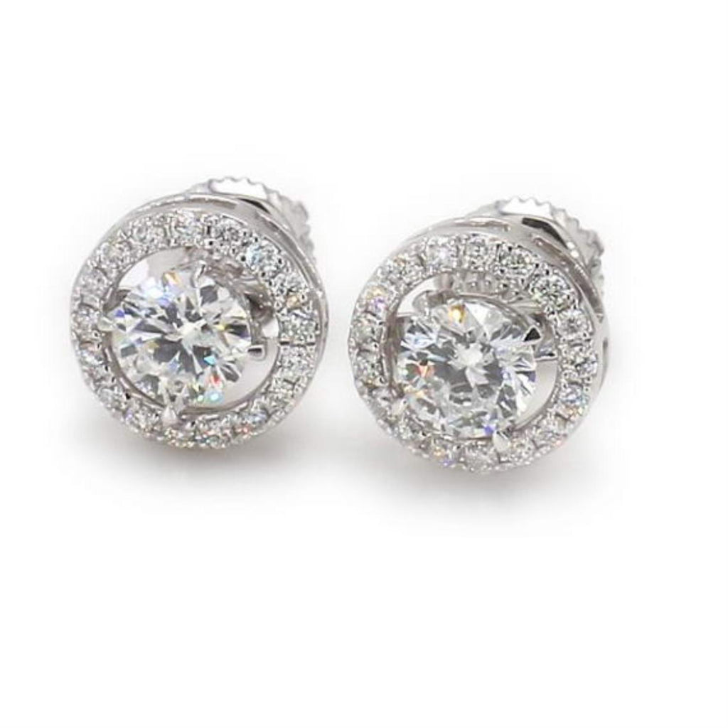 10K White Gold Lab Grown Diamond EARRINGS 1.04 ctw SJE31533-0.83CT