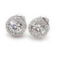 10K White Gold Lab Grown Diamond EARRINGS 1.04 ctw SJE31533-0.83CT