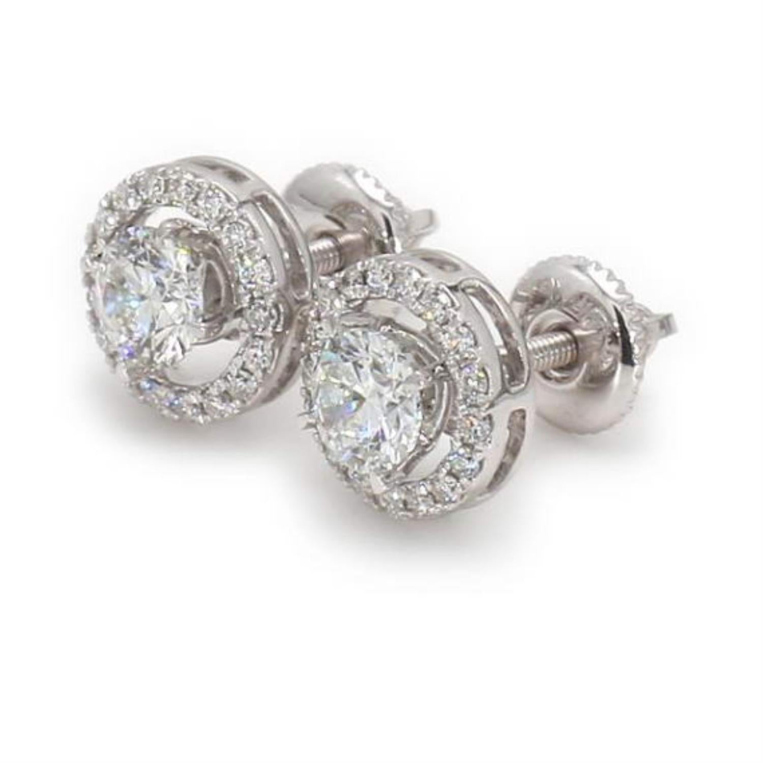 10K White Gold Lab Grown Diamond EARRINGS 1.04 ctw SJE31533-0.83CT
