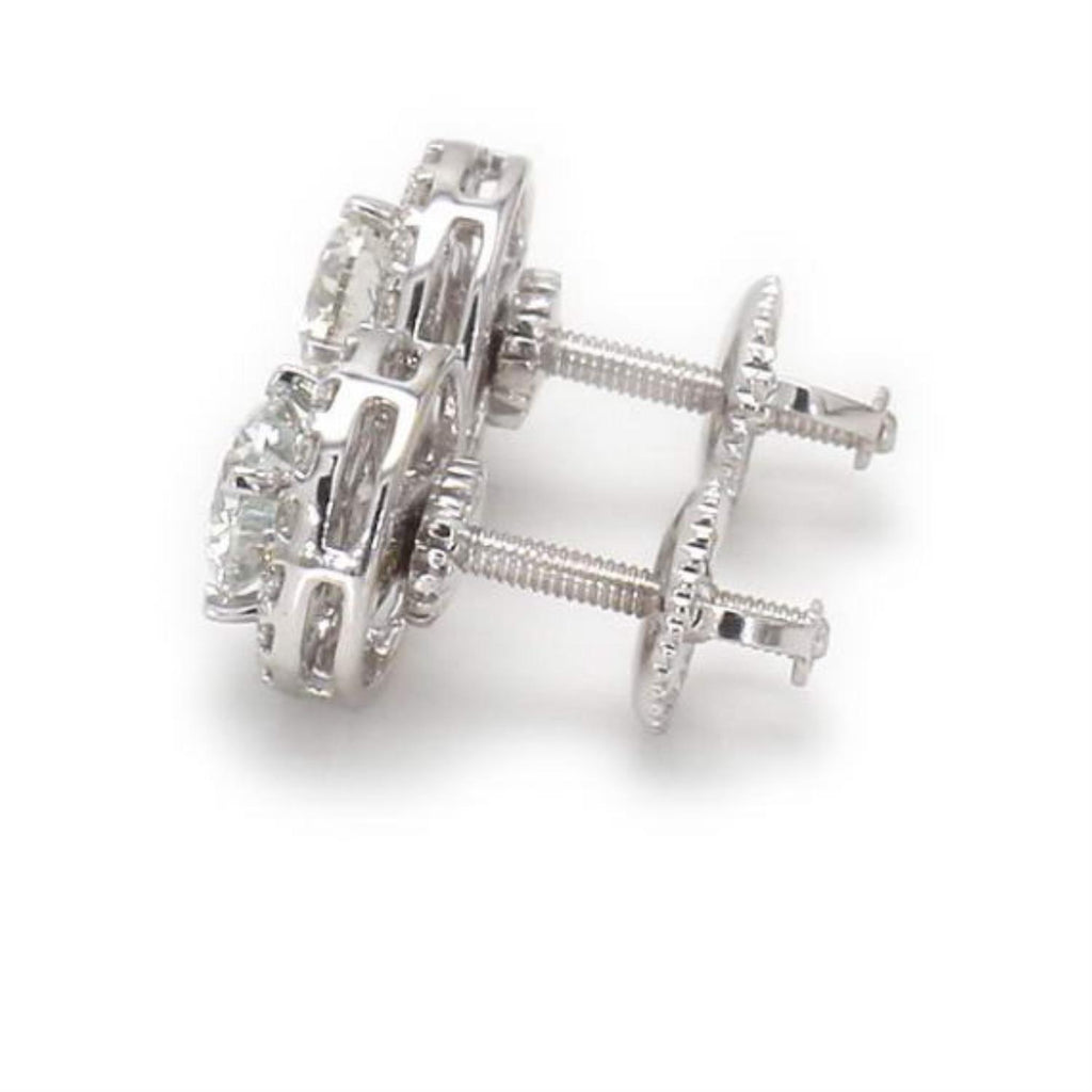 10K White Gold Lab Grown Diamond EARRINGS 1.04 ctw SJE31533-0.83CT