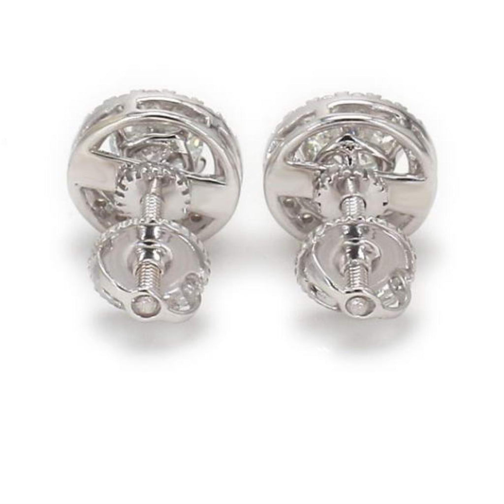 10K White Gold Lab Grown Diamond EARRINGS 1.04 ctw SJE31533-0.83CT