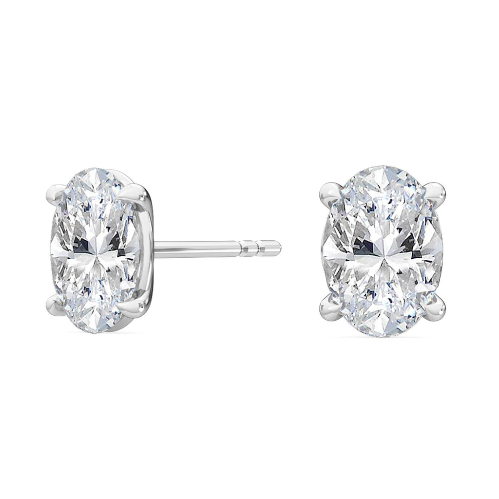 9K White Gold Lab Grown Diamond EARRINGS 1.12 ctw SJE32005OV-1.00CT