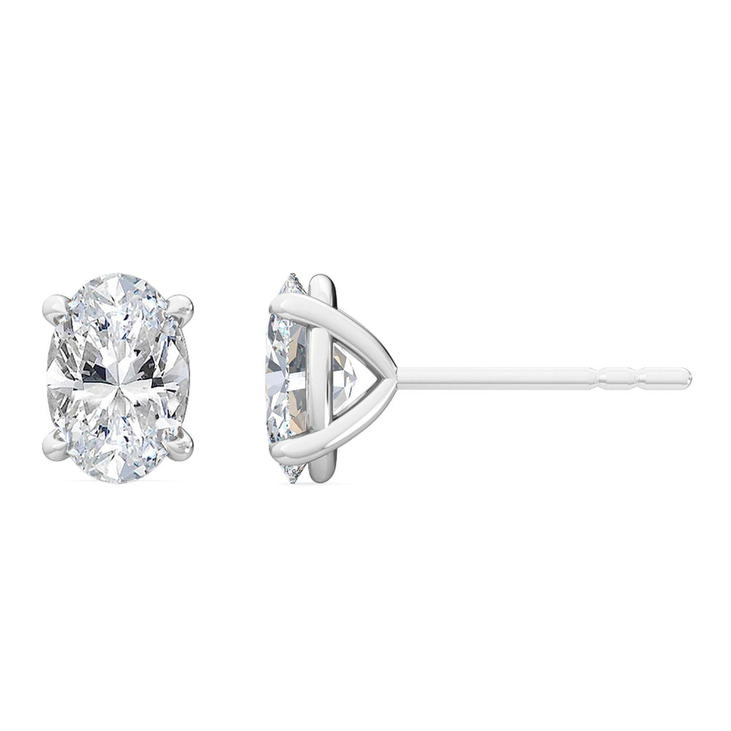 9K White Gold Lab Grown Diamond EARRINGS 1.12 ctw SJE32005OV-1.00CT