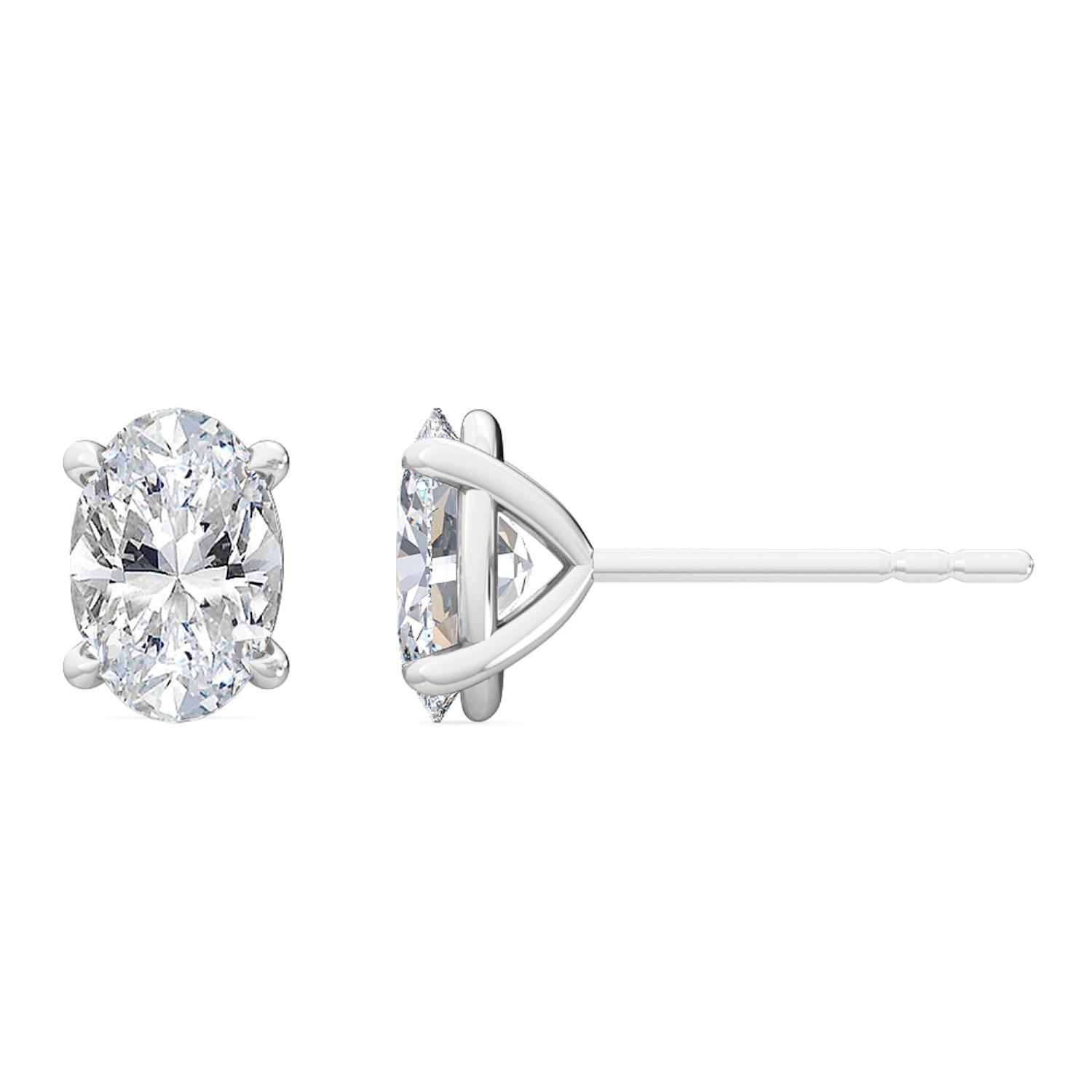 9K White Gold Lab Grown Diamond EARRINGS 1.12 ctw SJE32005OV-1.00CT