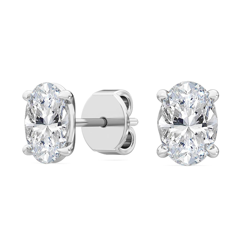 9K White Gold Lab Grown Diamond EARRINGS 1.12 ctw SJE32005OV-1.00CT