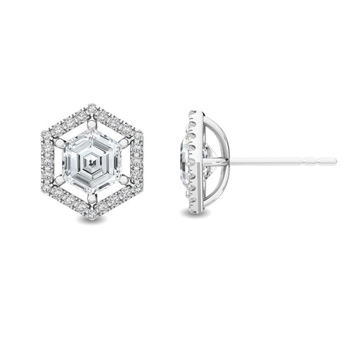 10K White Gold Lab Grown Diamond EARRINGS 1.70 ctw SJE32095HX-1.50CT